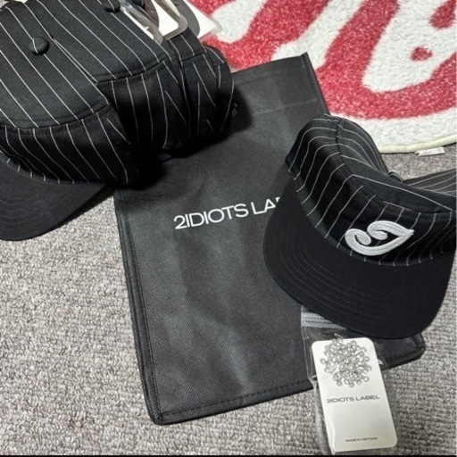 2IDIOTS LABEL ブラックストライプキャップ