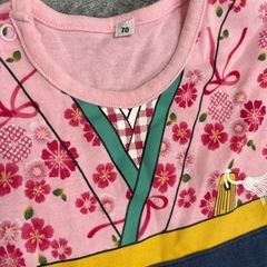 着物風ベビー服 70サイズ ピンクの画像