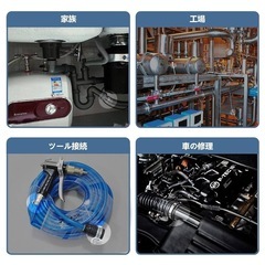 新品！ ステンレス鋼 調整可能 ホースクランプ 配管用燃料ラインクランプ、 自動車および機械用途 ホースバンド 10個入り (6-12mm）の画像