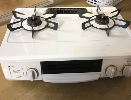 ガルネリウス　セット販売 Rinnai グリル付きガステーブル ET34NJH4-W2 LPガス2022？23年製
