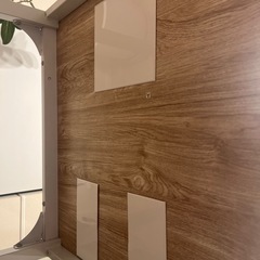 ニトリ ダイニングテーブル 70×70cm 木目調 ホワイト脚の画像