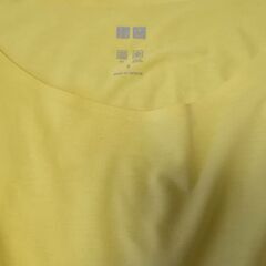 UNIQLO AIRism エアリズム 丸首シャツ イエロー S 黄色カットソーの画像