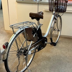 ＜整備済＞パナソニック・26インチ電動アシスト自転車・シルバー LEDライト 3段変速 の画像