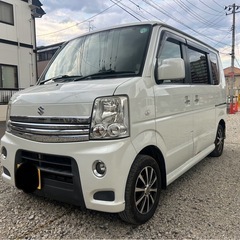 人気のエブリィワゴンPZターボ★車検8年7月即乗り★DA64W 4WDパールパワスラアルミ！格安売り切り！！の画像