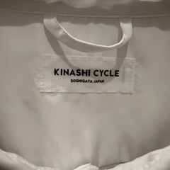 美品 KINASHI CYCLE ホワイト長袖　ダブルジップナイロンシャツの画像