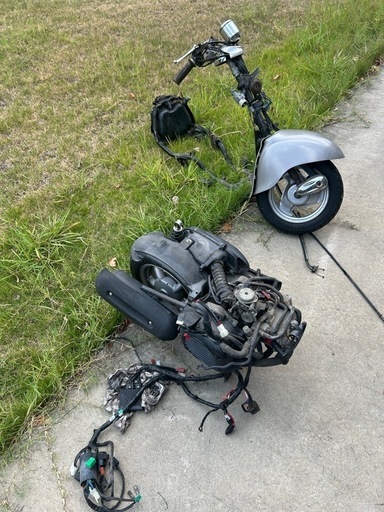 ビーノ50登録書類付きフレーム（2st)とエンジン(4st)のセット