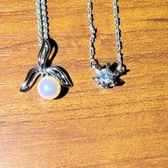 SV925 シルバー アクセサリー 真珠 パール 水晶 ネックレス アクセサリーの画像