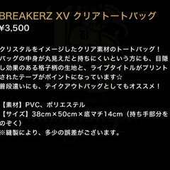 ◎BREAKERZ XV クリアトートバッグの画像