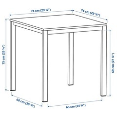 ほぼ新品 IKEA  ヴィーハルス VIHALS ダイニングテーブル ホワイト 机 正方形の画像