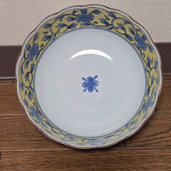橘 大鉢 うつわ たち吉 深皿 陶器 有田焼 食器 昭和レトロ 青色と黄色深鉢の画像
