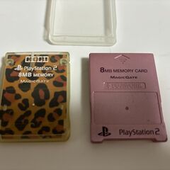 PS2　メモリーカードｘ2個　　専用ケース1個付きの画像