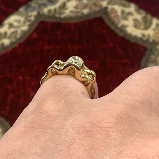 K18 ダイヤモンドリング　9.8g 約11.5号　0.709ct 0.35ct