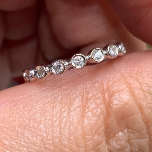 K18WG フルエタニティリング　1.6g 約12号 0.28ct