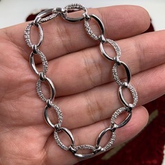 K18WG ダイヤブレスレット　12.7g 約17.5cm 0.8ctの画像