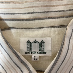 HATTON COURT ストライプ 半袖シャツ Lの画像