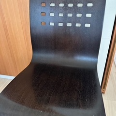 無料【北欧】ダークブラウン 木製 ダイニングチェア2脚の画像