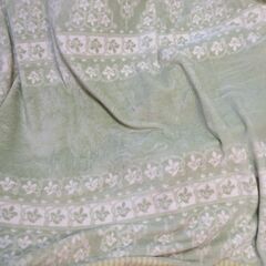 グリーン系毛布　ブランケット　シングル　厚み普通の画像