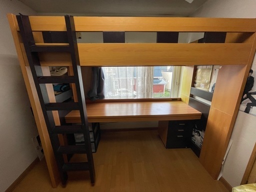 ニトリ　ロフトベッド　木製