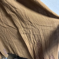 綿100%茶色で裾に刺繍インド製フリーサイズの画像