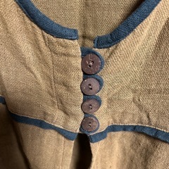 綿100%茶色で裾に刺繍インド製フリーサイズの画像