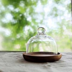 Petite・Foret ～tarte aux noix～     dried-botanical tarte ガラスドームと木製トレイのセット 魔女の棲む森 Halloweenの画像