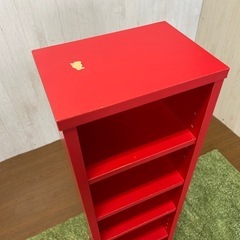 【リユース☆エコちょっぷ】レトロ赤色オープンラック 本棚・収納棚（4段）の画像