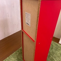 【リユース☆エコちょっぷ】レトロ赤色オープンラック 本棚・収納棚（4段）の画像