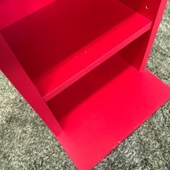 【リユース☆エコちょっぷ】レトロ赤色オープンラック 本棚・収納棚（4段）の画像