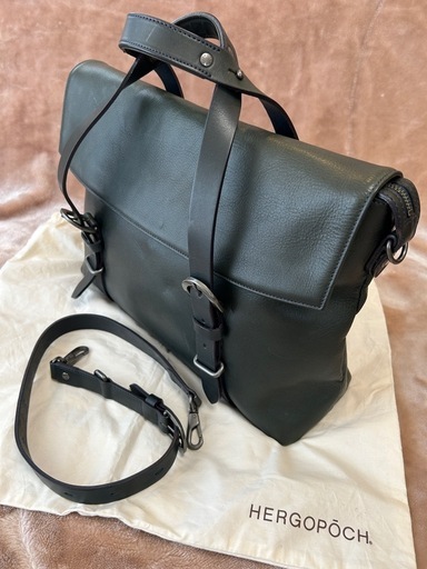 エルゴポック2WAYショルダーバッグビジネスバッグブリーフケース書類鞄かばん深緑ダークグリーンメンズ男性用紳士ユニセックス男女兼用