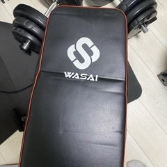 wasai トレーニングベンチ➕ダンベル合計40kgの画像
