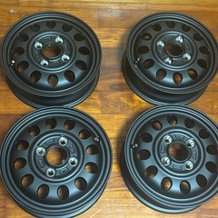 新品未使用 JWLT規格 12インチアルミホイール 3.5-12+42　4/100マットブラックの画像