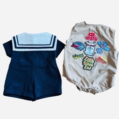 マリン風　baby 赤ちゃん　ロンパース　新生児　リトルウィークエンド コラボの画像