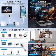 USB Type-C HDMI 変換アダプタ 2in1 4K@30Hzの画像