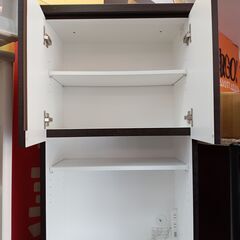 現行品★NITORI　キッチンボード　レジューム　定価61,990円　レンジ台　食器棚　ダークブラウン　DBR　ニトリ　サイズ（約）幅60×奥51×高200　　■近隣配送無料 買取GO‼　栄和店の画像