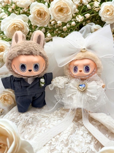 ウェディングラブブ仕様♡ LABUBU ぬいぐるみ 新郎新婦 カスタムドール ウェディングラブブ仕様♡ LABUBU ぬいぐるみ 新郎新婦 カスタム