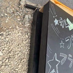 イベントで看板に使った木材　の画像