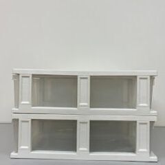 stp-3372　収納ケース　2個セット　ホワイト系　プラスチック収納　押入収納　引出収納　衣類収納　プラケース　収納ボックス　衣装ケース　積み重ねの画像