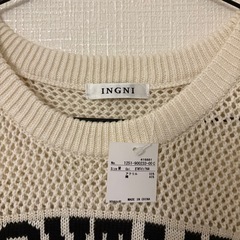 INGNIデニムスカート&ロゴメッシュニットの画像