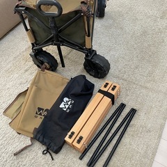 WAQ キャリーワゴン 木製天板セット　アウトドア　カート
　の画像