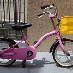 【ピンク】子供用14インチ自転車【補助輪なし】の画像