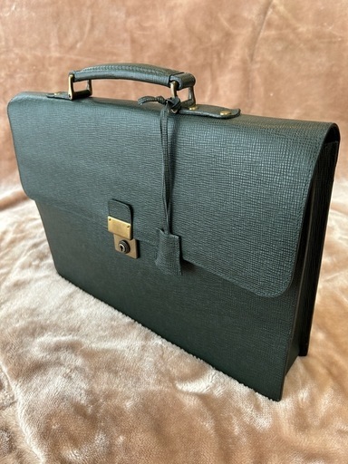 ソメスサドルダレスバッグビジネスバッグブリーフケース書類鞄かばん緑ドクターバッグダークグリーンレザー牛革メンズ男性用紳士鞄本革