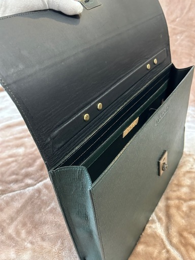 ソメスサドルダレスバッグビジネスバッグブリーフケース書類鞄かばん緑ドクターバッグダークグリーンレザー牛革メンズ男性用紳士鞄本革