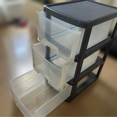 3段の衣装、収納ケース、ブルーグレーの画像