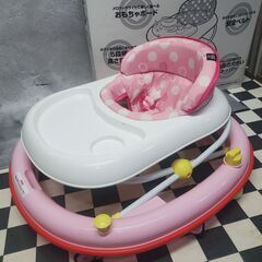 値下げ！ 歩行器 エンジョイウォーカーステップ2 ピンク おもちゃボード付きの画像