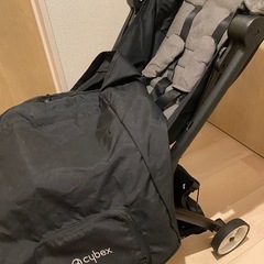 付属品多数！cybex ベビーカー グレー 収納カバー、パンバー、レインカバー付の画像