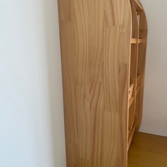 山善絵本棚 絵本ラック 収納高さ3種類　幅60×奥行30×高さ95㎝ 天然木の画像