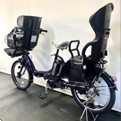 1年保証 送料無料　ブリヂストン　20インチ 子供乗せ　紺色　電動アシスト自転車　g905の画像
