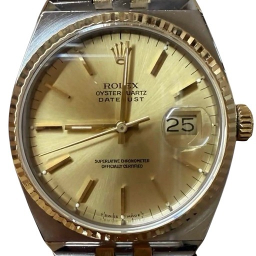 稼働品 17013 ロレックス オイスタークォーツ デイトジャスト 18K