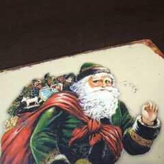 ① Season's Greetings クリスマス ブリキ看板 オブジェ クリスマスサイン X'masグッズ レトロデザイン インテリア雑貨 札幌市 新道東店の画像