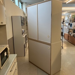 H2509-012 松田家具 キッチンボード ホワイト シルバー キズ汚れ有りの画像